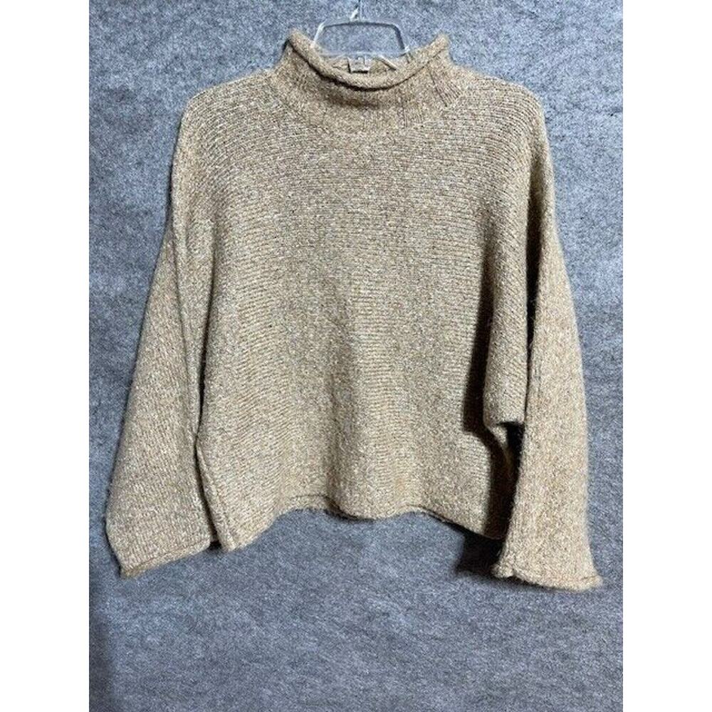 William Rast Sweater Womens S Turtleneck Knit Wool Blend Pullover Dolman Brown